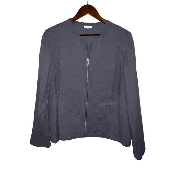 J. Jill Jackets & Blazers - Women's J. Jill 100% Cotton Navy Blue Quilted Jacket